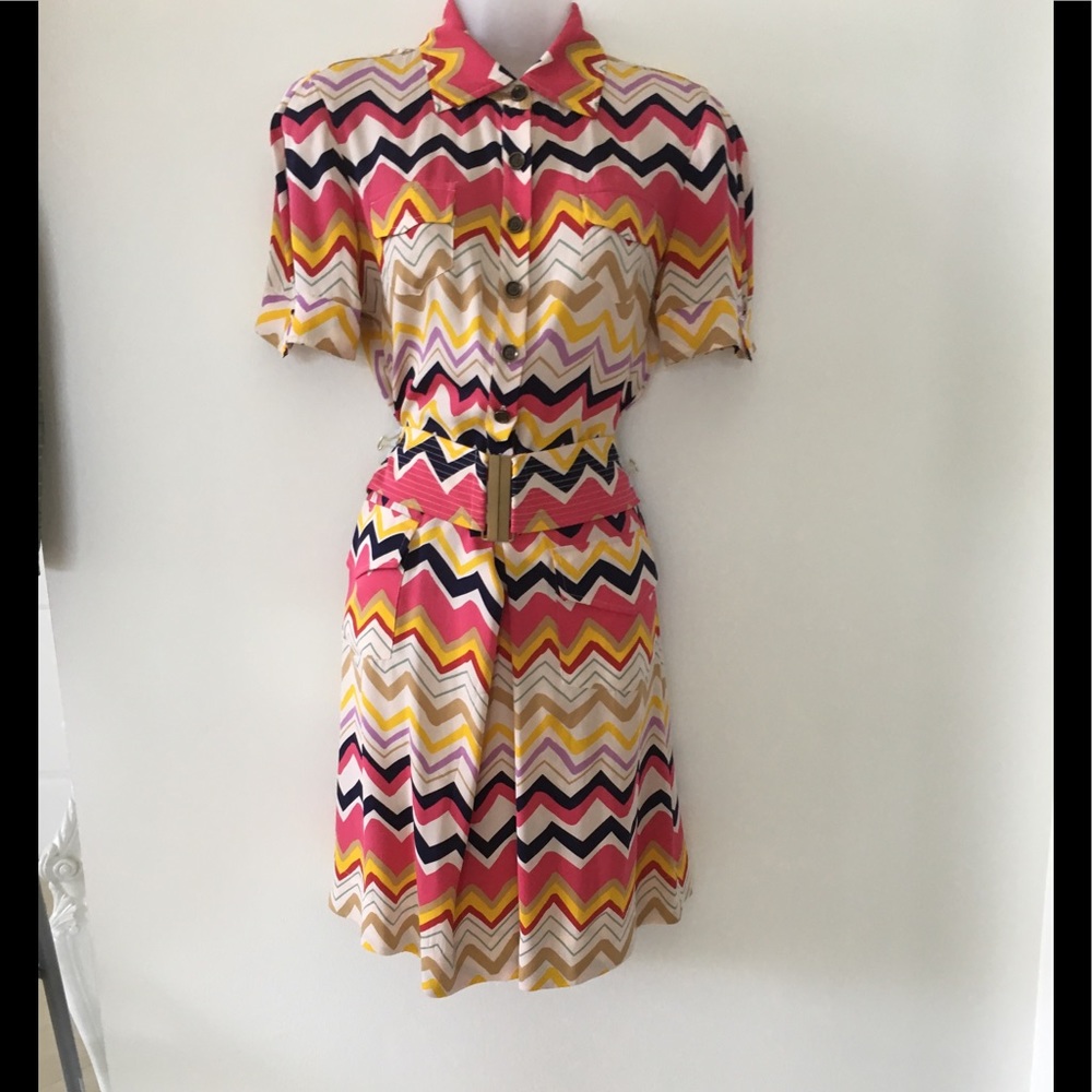 Diane Von Furstenberg Chevron Pattern midi dress